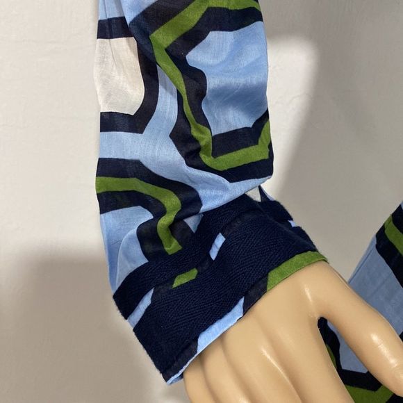 Tory Burch long sleeve notch neck printed tunic top, size XS. - Picture 3 of 9